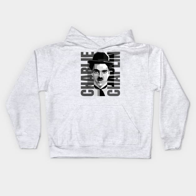 Charlie Chaplin Vintage Pop Art Kids Hoodie by Laksana Ardie Store